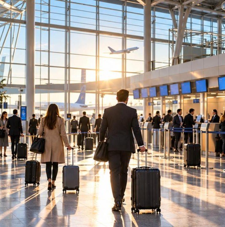 Abflughalle check in – Flughafentransfer Frankfurt