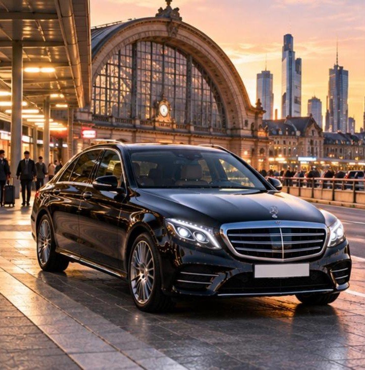 Mercedes E-Klasse bahnhof abholung morgen – Flughafentransfer Frankfurt