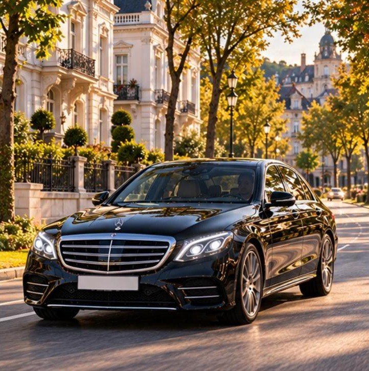 Mercedes E-Klasse wiesbaden villen allee – Flughafentransfer Frankfurt