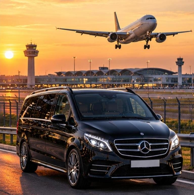 Flugzeug landung Mercedes V-Klasse flughafen – Flughafentransfer Frankfurt