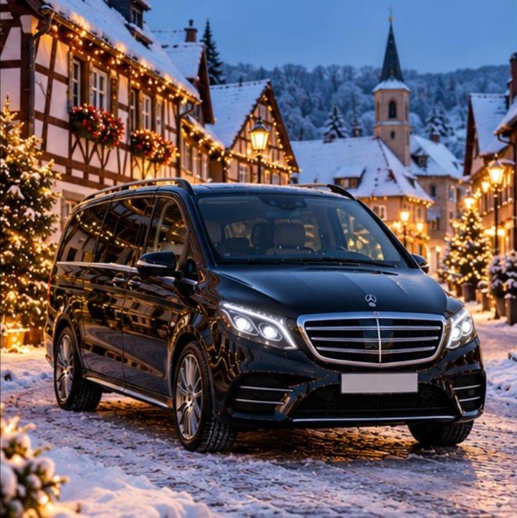 Mercedes V-Klasse winter dorf hessen – Flughafentransfer Frankfurt